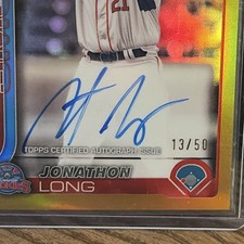2025 Topps Pro Debut Chrome Jonathon Long #PDC-162 Gold Refractor Autographs /50 picture