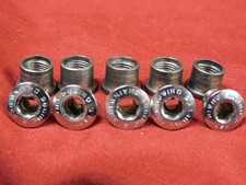 5 Very Nice 1970's Vintage Sugino Chainwheels Chrome Double Chainring Bolts picture