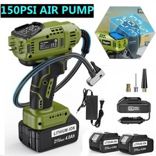 Cordless Tire Inflator Air Compressor with 2PC 21V Max Battery 150PSI Portable picture