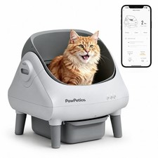 PawPetica Self Cleaning Kitty Litter Box for Multiple Cats, Safety Sensors Gray picture