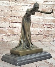SIGNED D.H Chiparus, bronze art deco dancer sculpture Nouveau Marble Figurine NR picture