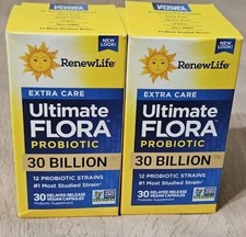 2x Renew Life Extra Care Ultimate Flora Probiotic 30 Billion CFU Exp. 3-2027 picture