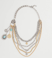 Chico's Equestrian Mixed-Metals Multistrand Necklace picture
