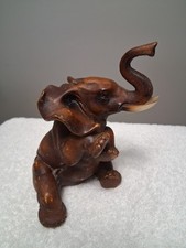 Vintage Natural Boxwood Handcarved Exquisite Elephant Statue picture