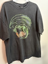 Vintage 2001 Harley Davidson Green Dragon Tee Dallas North Texas Faded Y2K 2XL  picture