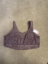 Cacique Lane Bryant NWT Modern Lace & Mesh Unlined No-Wire Bralette  18 20 Plum picture