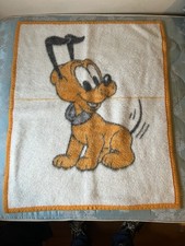 Vintage 1984 Disney Pluto Baby Blanket Fleece Reversible Walt Disney Co picture