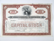 1938 Stone & Webster Incorporated 100 Share Stock Certificate Swiss Bank Corp picture