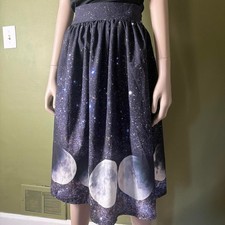Goth Witchy Whimsigoth Blue Moon Phases Skirt Womens picture
