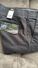 Lee Extreme Comfort Straight Fit Pants Mens 36x34 Black Performance Series Chino picture