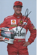 Michael Schumacher signed official  drivers Ferrari F1 card 1998. MEGA RARE picture