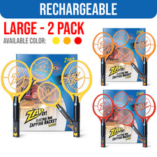 Zap It Rechargeable Large Bug Zapper Racket Mosquito Fly Killer Indoor Outdoor picture