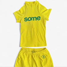 Body by Raven Tracy x Latto 2-Piece Top & Shorts Set Yellow/Green Women S picture