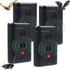 4 Pack Ultrasonic Bat Repellent Devices- Adjustable of 4, Black picture
