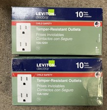 Leviton Decora15Amp 125V Tamper Resistant Duplex Outlet/Receptacle, White(2BOX ) picture