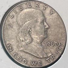     1960-D Franklin Half Dollar VF-30 Very Fine 90% Silver Denver 50C US Coin picture