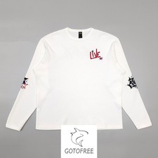 GOTOFREE AMERICAN HIGH STREET WAFFLE KNIT TEE UNISEX WHITE LONG SLEEVE T SHIRT picture