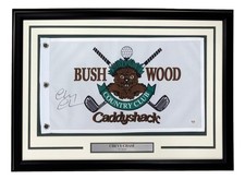 Chevy Chase Signed Framed Bush Wood Caddyshack Golf Flag PSA/DNA Hologram picture