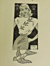 1940s Mail-order Anne Adams Miss #4761 Shell Transfer Birds Sz: 14 B32