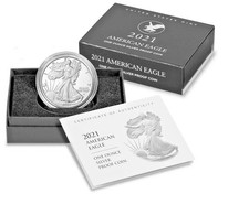 2021-S American Silver Eagle Proof Type 2 21EMN OGP COA US Mint picture