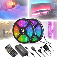 32ft LED Strip Lights SMD 5050 RGB 300 LEDs w/ Remote Controll Bedroom Indoor picture