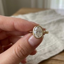 Rare 4 Ct Certified Oval White Diamond Solitaire Ring-925 Silver Great Shine picture
