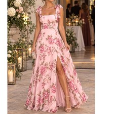 Lulus Love Me Forever Pink Floral Maxi Dress M NWT Cottagecore Wedding Guest picture