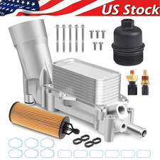 Aluminum Engine Oil Cooler Filter Housing Fit 11-16 Chrysler Dodge Jeep Ram 3.6L picture