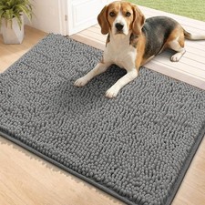 Functional Chenille Dog Mat 35x23 - Absorbs Dirt & Moisture, Machine Washable picture