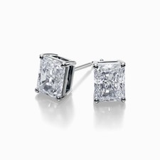2.00 Ct E VS1 Radiant Lab Grown Diamond Stud Earrings 14k Gold Push Back IGI GIA picture