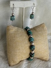 RARE Vintage Silpada 925 Turquoise Rondelle Bead Set W0614 & B0613 picture