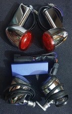 Genuine Harley-Davidson Chrome Bullet Turn Signal Set With Custom Dynamics LEDs picture