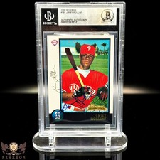 RARE 1998 Bowman Jimmy Rollins Rookie RC Autograph On Card Auto BGS Cert #181 picture
