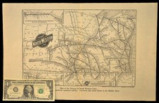 ca 1920 Chicago and North Western Railway Map CNW Railroad Map picture