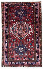 3x5 Vintage Karajeh Tribal Geometric Hand Knotted Wool Oriental Area Rug Boho picture