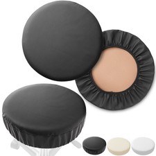 2 - Pack Waterproof PU Round Bar Stool Seat Cover, Anti-Slip picture