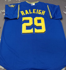 Cal Raleigh #29 SEA Mariners City Connect Royal Cool Base Sewn Stitched Jersey. picture