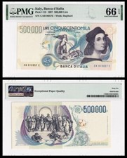 500,000 Lire 1997 Italy, P# 118 PMG 66 EPQ Gem picture