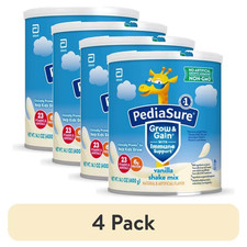 (4 pack) PediaSure Grow & Gain Shake Mix Powder, Vanilla, 14.1 oz Can, 8 Serving picture