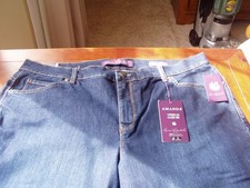 gloria vanderbilt amanda jeans 16w short super strech denim med. blue NWT swan picture