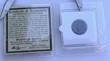 1753 Zeeland Dutch VOC Copper Duit New York Penny Coin COA Colonial KM 152.2 picture