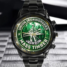 Custom Union Ironworkers Mass Timber Wristwatch - Personalized Name - Gift for U picture