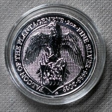2019 Great Britain Queen's Beasts Falcon of Plantagenets, 2 oz Silver £5 BU picture