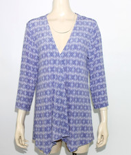 Chico's Travelers Women's Open Front Cardigan Jacket Medallion Slinky Sz 1 -8/10 picture