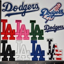 Los Angeles Dodgers L.A. Iron On Patch White Black Red Hat Jersey Patch picture
