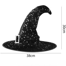 Halloween Black Ruched Witch Hat Costume Accessory Halloween Cosplay Party USA picture