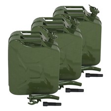 3X Jerry Can  oline Oil Army Army Backup Metal Steel  5 Gallon 20L Tank picture