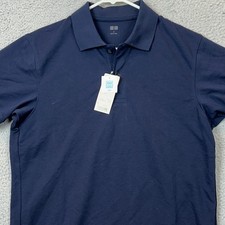 NEW Uniqlo Polo Shirt Mens Small Dry Pique Navy Blue Casual Rugby Short Sleeve picture