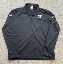 Nike Wake Forest Mens Pullover Large Baseball Training Team Issue ACC Logo Black picture