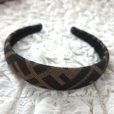 Fendi Zucca Headband Brown Black Canvas Hair Accessory No box Unisex picture